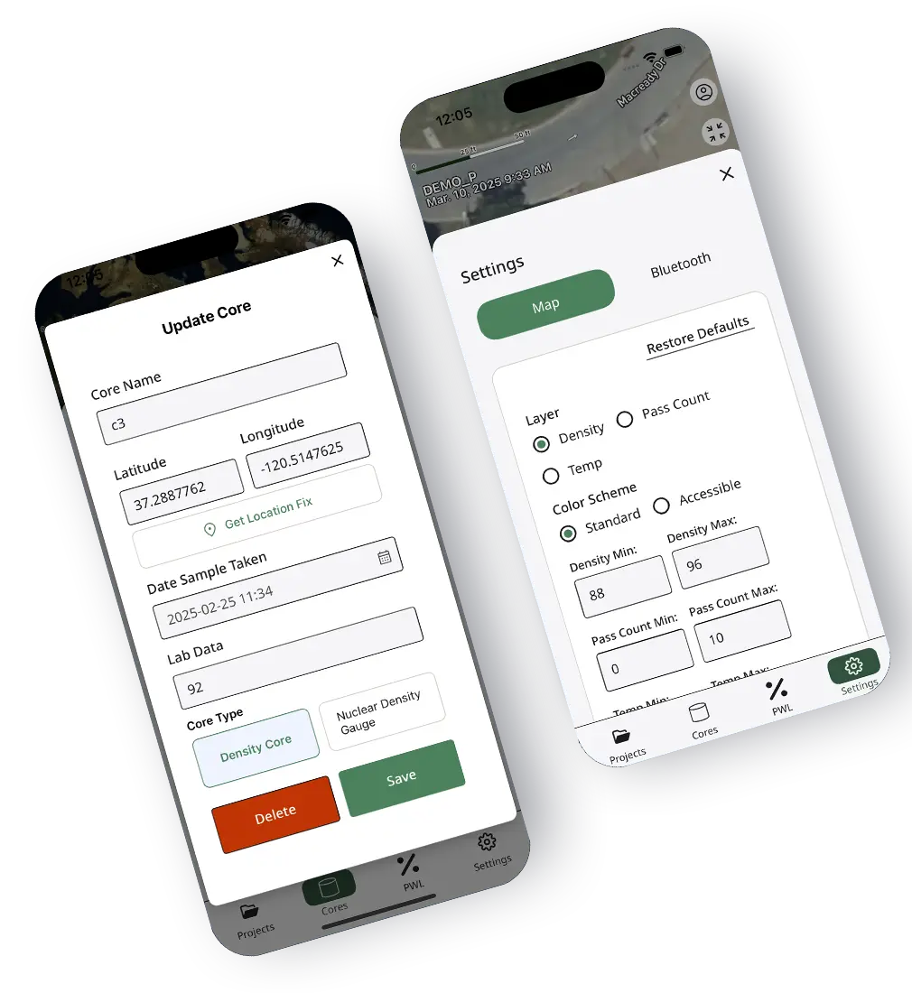 Mobile app interface showing analytics dashboard